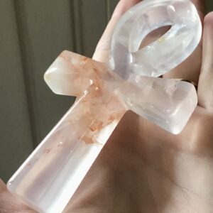 Clear Quartz Golden Healer Crystal Ankh - Image 7