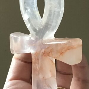 Clear Quartz Golden Healer Crystal Ankh - Image 2