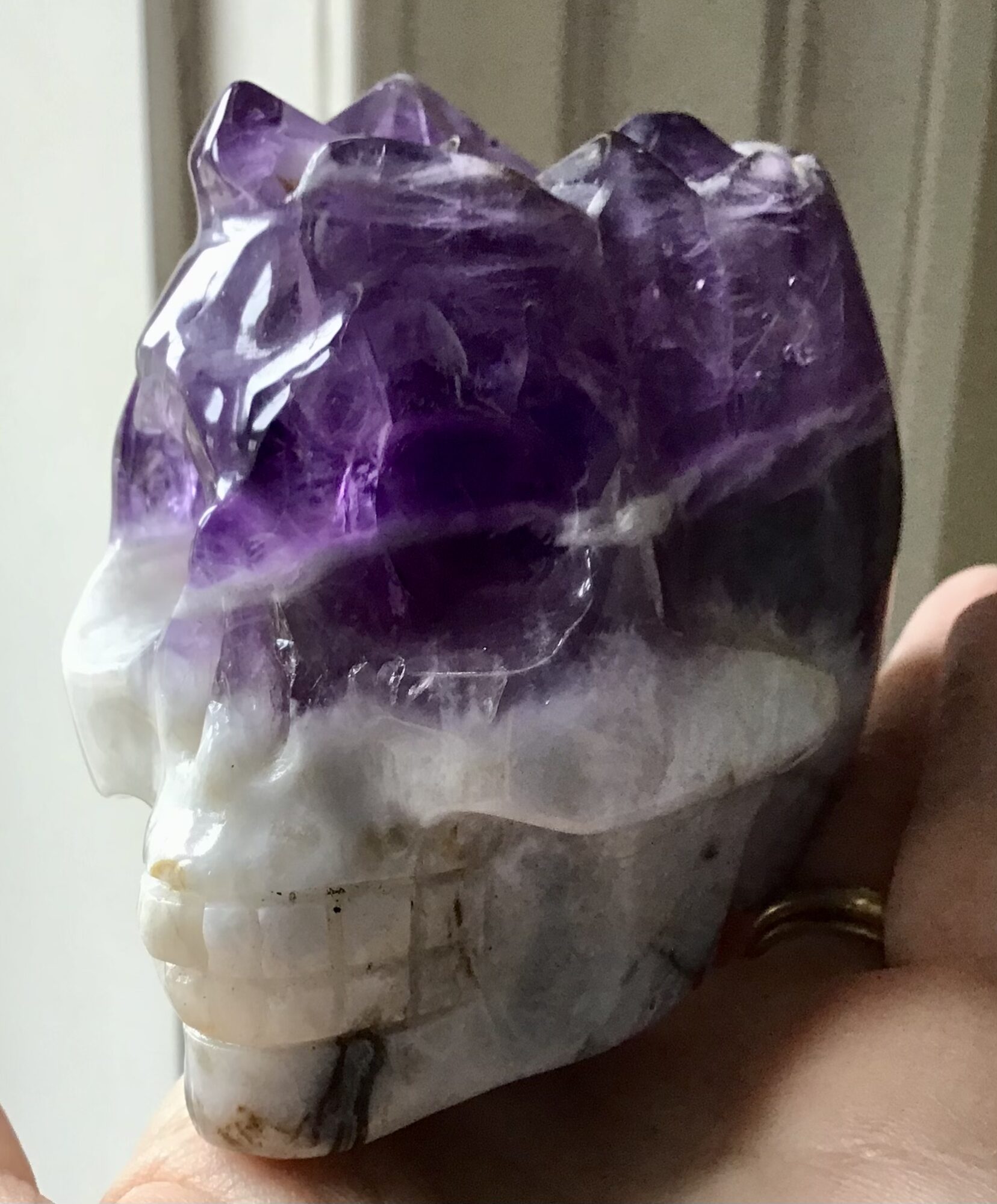 Amethyst Cluster Crystal Skull