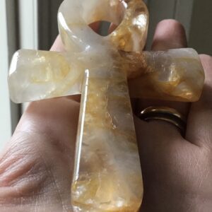 Quartz Golden Healer Crystal Ankh - Image 3