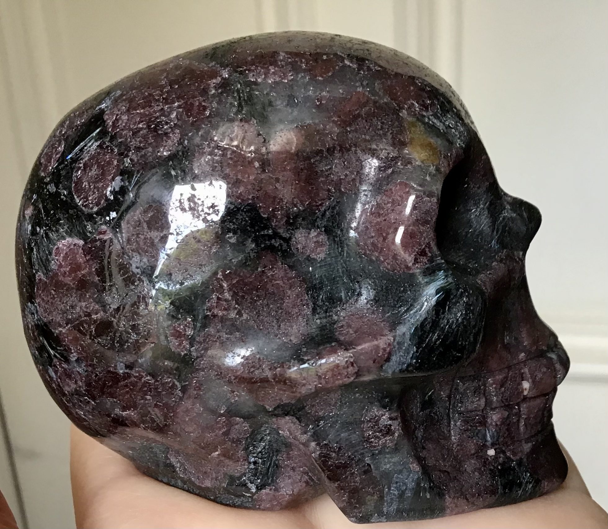 Natural Garnet Crystal Skull