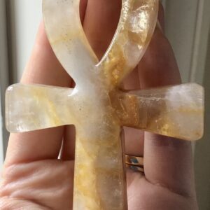 Quartz Golden Healer Crystal Ankh - Image 2