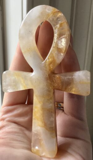 Quartz Golden Healer Crystal Ankh
