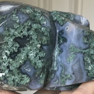 Geode Quartz Moss Agate Crystal Skull - Image 10