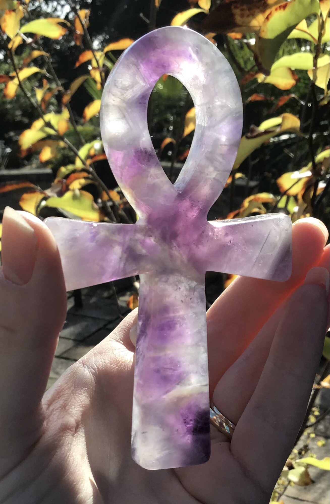 Dream Chevron Amethyst Crystal Ankh