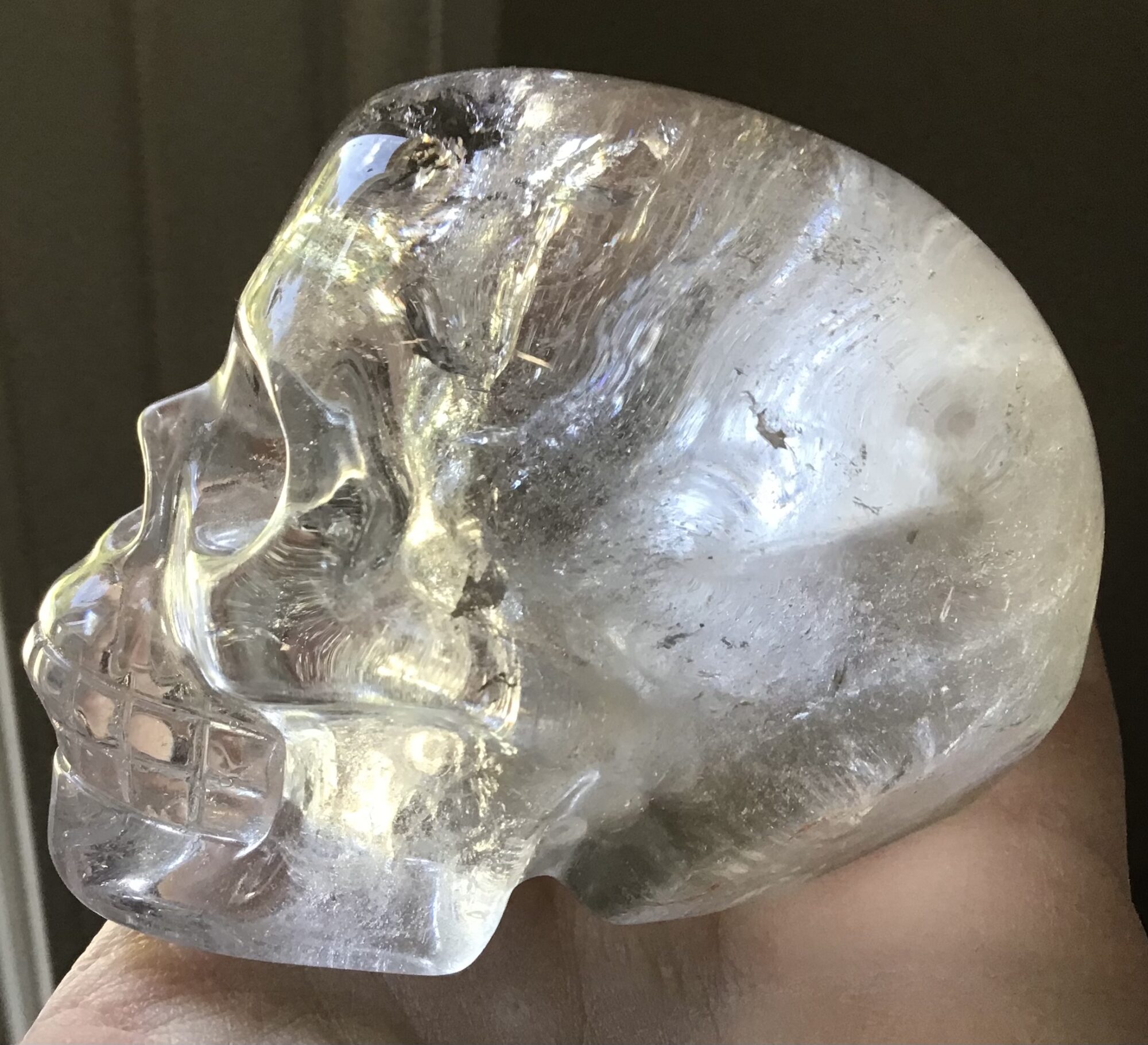 Clear Quartz Crystal Skull/Green Phantom